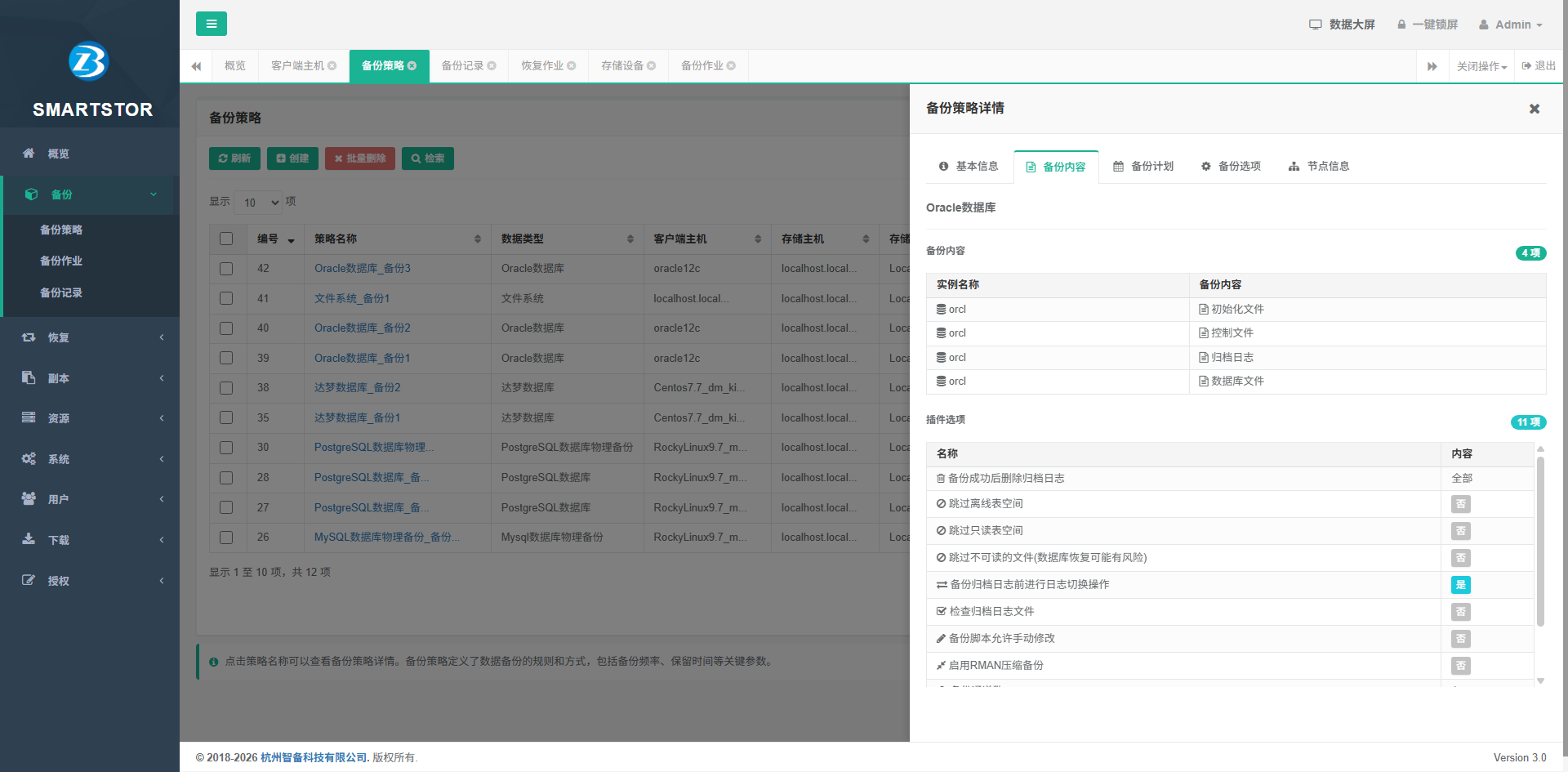 Oracle数据备份策略详情